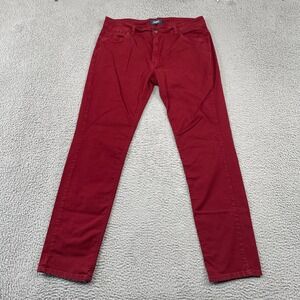 Chevignon Pants Mens 36 Red Slim Straight Cotton Blend Casual Chino 6396015-601